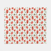 Rode Klaproos Aquarel Wilde Bloem Fleece Deken (Voorkant (Horizontaal))