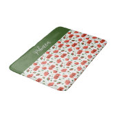 Rode Klaproos Aquarel Wilde Bloem Monogram Badmat (Gekanteld)