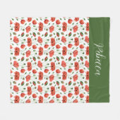 Rode Klaproos Aquarel Wilde Bloem Naam  Fleece Deken (Voorkant (Horizontaal))