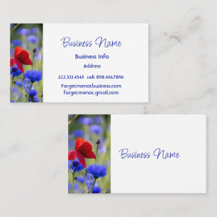 Rode Klaproos Blauwe Korenbloem Tuin Bloemen Visitekaartje