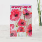 Rode Klaproos Bloem Aquarel Kunstkaart Kaart (Voorkant)