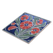 Rode klaproos Bloem Art Deco Nouveau Folk Art Tegeltje (Zijkant)