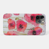 Rode klaproos bloem bloem waterverf bagagelabel Case-Mate iPhone case (Achterkant (horizontaal))