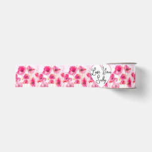 Rode Klaproos Bloem Bloemisterij Waterverf Echtgen Grosgrain Lint