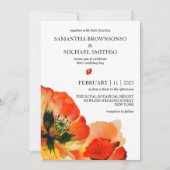 Rode klaproos bloem botanische zomer bruiloft kaart (Voorkant)