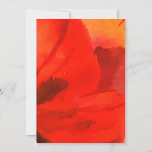 Rode klaproos bloem botanische zomer bruiloft kaart (Achterkant)