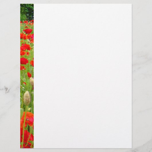 Rode Klaproos Bloem Briefhoofd aangepaste Klaproze (Voorkant)