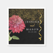 Rode klaproos bloem bruiloft cocktail servetten (Voorkant)