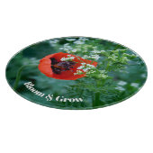 Rode klaproos Bloem Decorative Glasplaat | Bloem A Snijplank (Hoek)