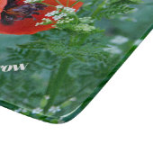 Rode klaproos bloem glazen snijplank | Bloemschild (Hoek)