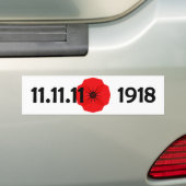 Rode klaproos bloem herdenkingsontwerp bumpersticker (Op auto)