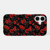 Rode klaproos bloem motief iPhone 16 hoesje (Achterkant horizontaal)