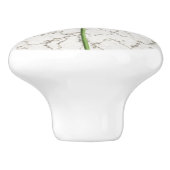 Rode klaproos bloem op faux marmer keramische knop (Zijkant)