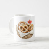 Rode Klaproos Bloem Pretzels Koffiemok (Voorkant links)