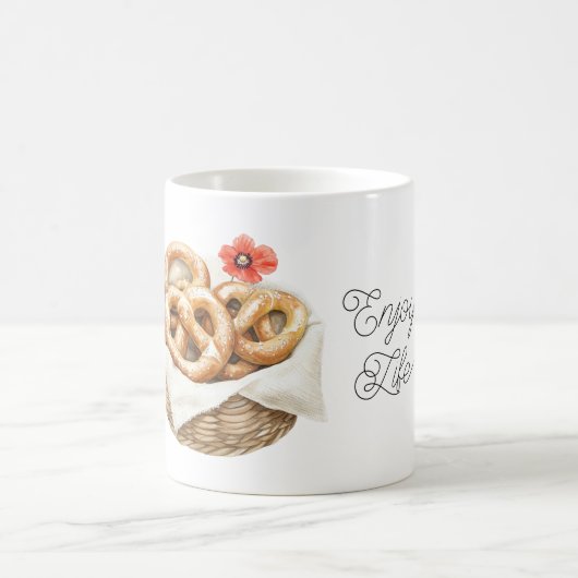 Rode Klaproos Bloem Pretzels Koffiemok (Center)