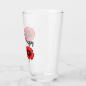 Rode klaproos bloemen aangepaste naam glas (Links)