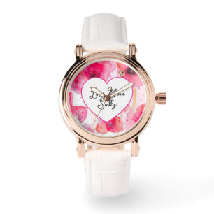 Rode Klaproos Bloemen Bloem Waterverf Echtgenote Horloge