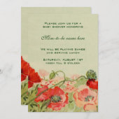 Rode klaproos bloemen bloemenweide Baby shower Kaart (Voorkant / Achterkant)