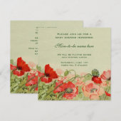 Rode klaproos bloemen bloemenweide Baby shower Kaart (Voorkant / Achterkant)