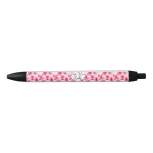 Rode Klaproos Bloemen Bloemrijk Aquarel Echtgenote Zwarte Inkt Pen