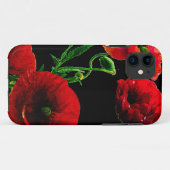 Rode klaproos bloemen lente zomer tuin zwart Case-Mate iPhone case (Achterkant (horizontaal))