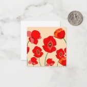 Rode klaproos bloemen notitiekaartje (Voorkant / Achterkant in situ)