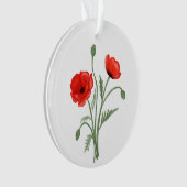 Rode klaproos bloemen ornament (voorkant)