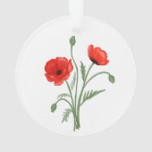 Rode klaproos bloemen ornament (achterkant)