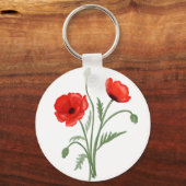 Rode klaproos bloemen sleutelhanger (Achterkant)