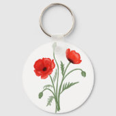Rode klaproos bloemen sleutelhanger (Achterkant)