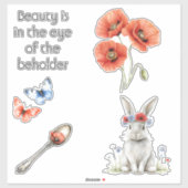 Rode klaproos bloemen sticker (Vel)