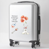 Rode klaproos bloemen sticker (Koffer)