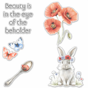 Rode klaproos bloemen sticker