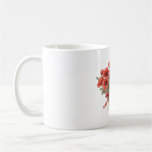 Rode klaproos bloemen strik koffiemok (Links)