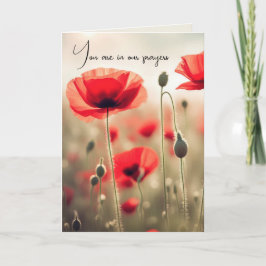 Rode klaproos bloemen sympathie kaart