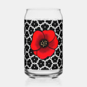 Rode Klaproos Bloemendrinkservies Set Blikvorm Glas (Voorkant)