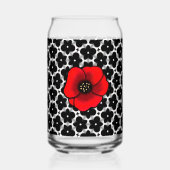 Rode Klaproos Bloemendrinkservies Set Blikvorm Glas (Achterkant)