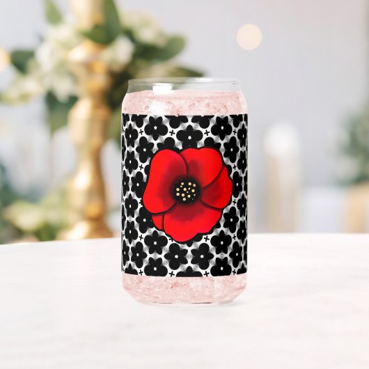 Rode Klaproos Bloemendrinkservies Set Blikvorm Glas (Insitu (Huwelijk))