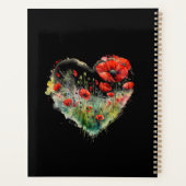 Rode klaproos bloemenmonogram planner (Achterkant)