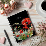 Rode klaproos bloemenmonogram planner<br><div class="desc">Ons "Poppy Floral Collectie" heeft waterverf papaverbloemen in twee kleuren,  maagdenpalmblauw en diep rood,  in combinatie met een elegant serif lettertype. Bekijk andere producten van dit collectie in onze winkel en neem contact met ons op als u speciale verzoeken heeft.</div>