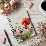 Rode klaproos bloemenmonogram planner<br><div class="desc">Ons "Poppy Floral Collectie" heeft waterverf papaverbloemen in twee kleuren,  maagdenpalmblauw en diep rood,  in combinatie met een elegant serif lettertype. Bekijk andere producten van dit collectie in onze winkel en neem contact met ons op als u speciale verzoeken heeft.</div>