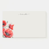 Rode klaproos bloemenmonogram post-it® notes (Voorkant)
