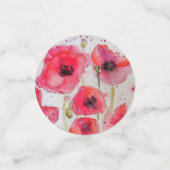 Rode klaproos bloemig bloempatroon papieren feestb confetti (Kleine voorkant)