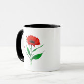 Rode klaproos bloemillustratie mok (Voorkant links)