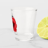 Rode klaproos bloemkunst gepersonaliseerd shot glas (Rechts)
