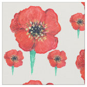 Rode klaproos bloemverf stof (Close Up)