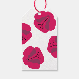 Rode klaproos cadeaupapier cadeaulabel