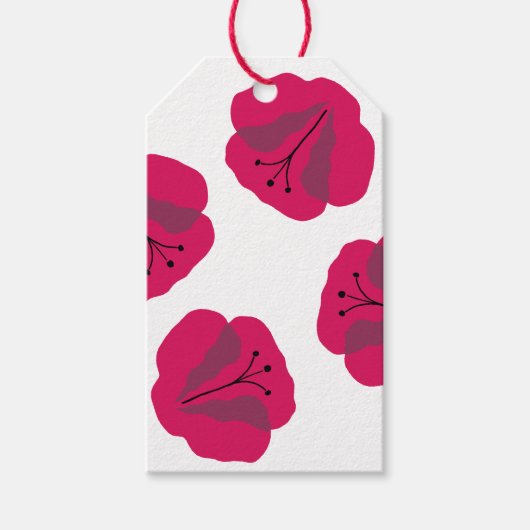 Rode klaproos cadeaupapier cadeaulabel (Voorkant)