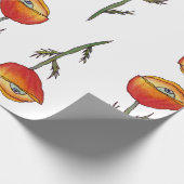 Rode klaproos die allen inpakpapier zien (Hoek)