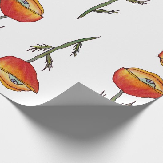 Rode klaproos die allen inpakpapier zien (Hoek)